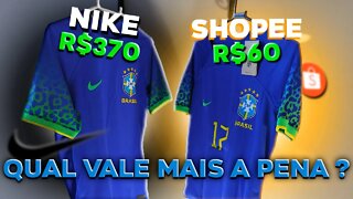 Camisa do Brasil da Shopee VS Original da Nike Copa 2022 - Compensa pagar 6x mais na Oficial?