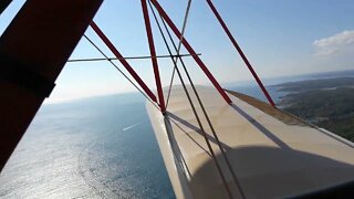 1934 Waco Biplane Over York, Ogunquit, and Wells Beach, Maine ~ Cape Neddick & Nubble Lighthouse