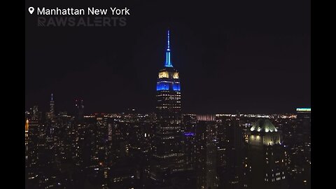 Empire State Building has brilliantly displayed the colors of the Israeli flag in show of support
