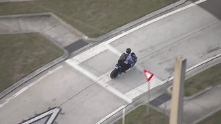 Motorcyclist caught riding on shoulder