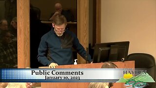 Hayden City Council - 01/10/2023 - Public Comment - Tom Shafer