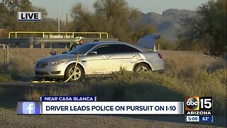 Driver leads police on pursuit on I-10