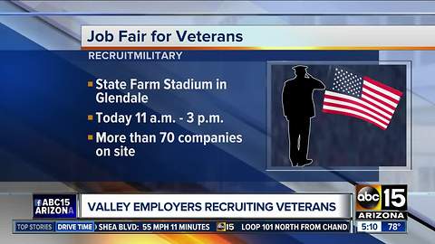 Job fair for veterans in Glendale on Thursday