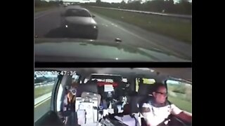 HERO: Trooper crashes her car into an oncoming vehicle to prevent the car from driving into a race