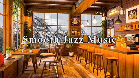 Smooth Jazz Music & Blizzard Sounds at Cozy Winter Cafe ☕ Relaxing Jazz Instrumental Music to Study