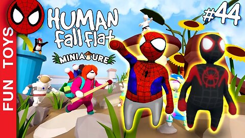 Spider-Man Miles Morales e Peter Parker usaram a partícula PYM do Homem-Formiga! Human Fall Flat #44