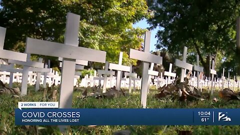 COVID crosses honoring all the lives lost