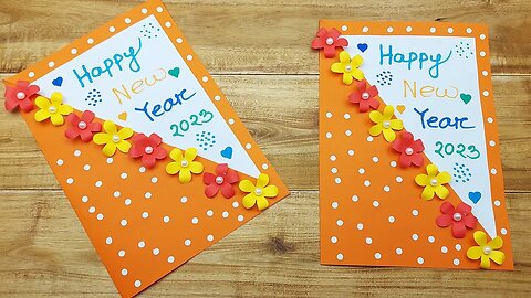 DIY - Happy New Year Greetings Card 2023 | New Year Card Making Handmade | Easy Paper Crafts