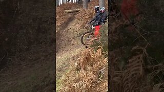 MTB riders send steep drop!!