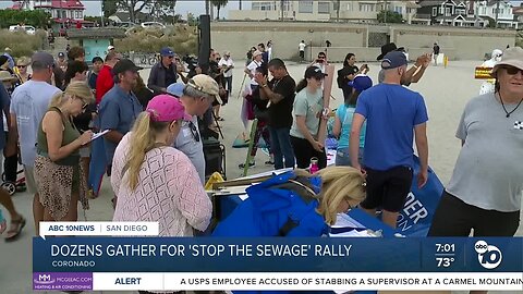 Dozens gather at Coronado beach for 'Stop The Sewage' rally