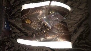 Air Jordan 1 Pinnacle CROC" (BRQ-BROWN/Metallic Gold)