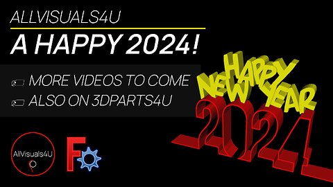 🧨 A Happy 2024 - FreeCAD Edit STL - New Year 3D Model - New Year Wishes 3D