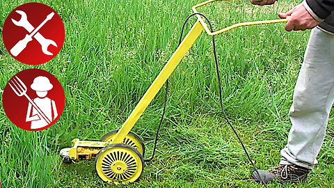Grass Cutting HOMEMADE Machine - Review - First use