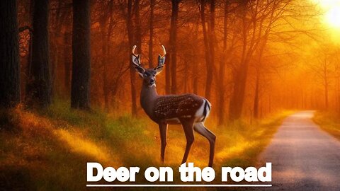 a beautiful deer on the road to the campsite 🚗🦌👍