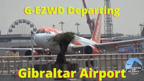 Close up Departure Action! easyJet at Gibraltar Airport