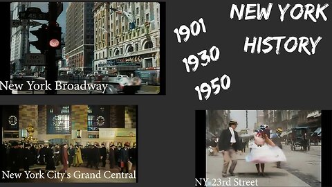 New York Streets 1901 - Grand Central Station 1930 - NY Broadway 1950
