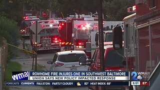 Rowhome fire injures one in Southwest Baltimore