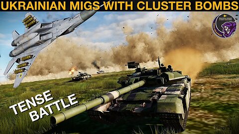 Ukrainian Migs With US Cluster Bombs vs Russian Tanks In Layered SAM Network (WarGames 151) | DCS
