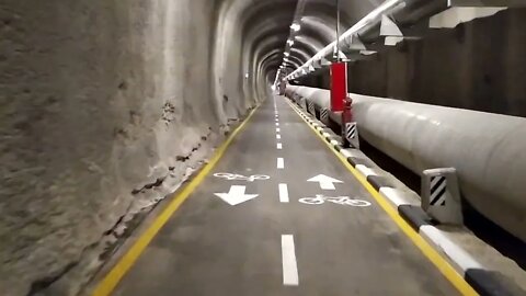 longest bicycle tunnel in israel, 'Gihon' tunnel 2.1 km.