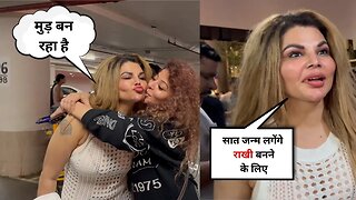 Idhar Bohat Garmi hai and She Remove her Jacket - Rakhi Sawant CRAZY Fan Moment at Mumbai Airport 💖😍