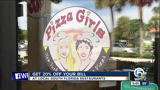Get 20% off your bill at South Florida restaurants