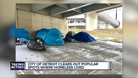 City of Detroit clears out popular spots where homeless lived