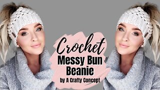 Crochet Messy Bun Beanie | Free crochet pattern