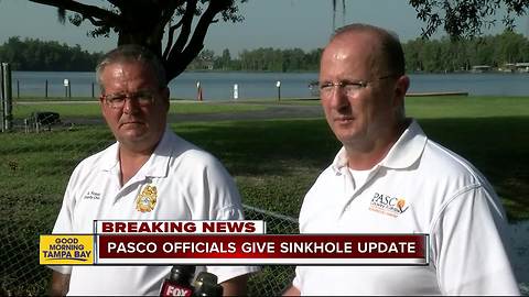 Pasco officials say changes occurred overnight at Land O Lakes sinkhole