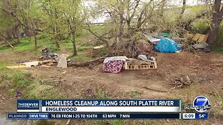 Homeless cleanup along South Platte River