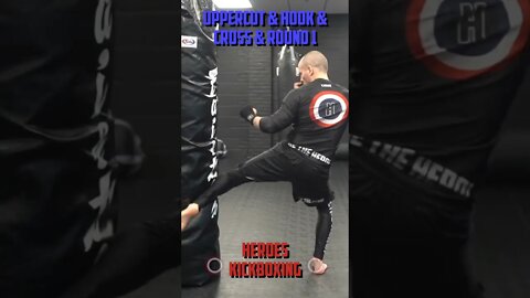 Heroes Training Center | Kickboxing "How To Double Up" Uppercut & Hook & Cross & Round 1 FH #Shorts