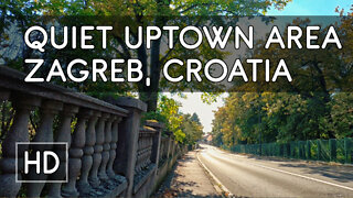 Walking Tour: Treadmill Walk with Acid Jazz - Quiet Residential Neighborhood - Zagreb, Croatia - HD