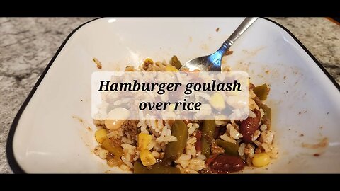 Hamburger goulash over rice @TheProvidentPrepper #hamburger #rice #pantry #glutenfree