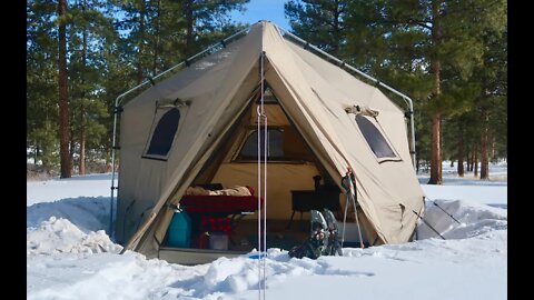 Living Off-Grid in a Tent w/ Wood Stove: New Campsite w/ No WIND so I can finally SLEEP!