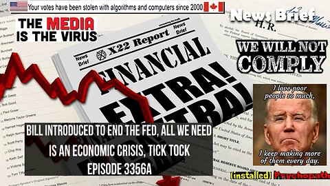 Ep. 3356a - Bill Introduced To End The Fed, All We Need Is An Economic Crisis, Tick Tock