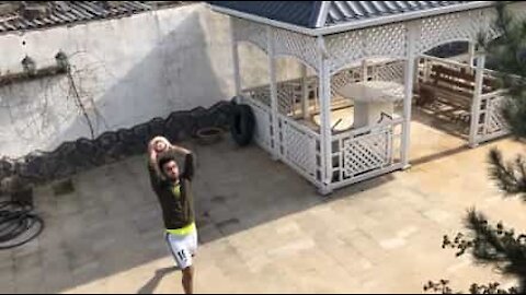 Amazing basketball trick shot