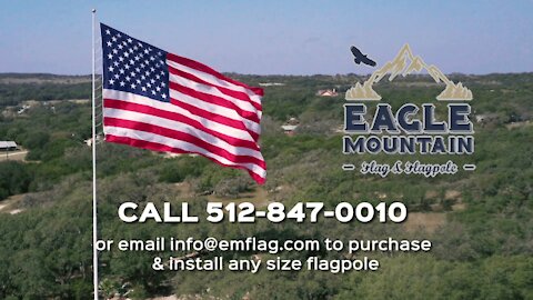 80 foot and 150 foot steel mega flagpole installation in Dripping Springs, TX by Eagle Mountain Flag