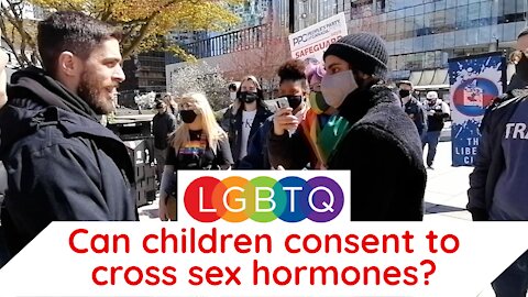 With Billboard Chris Vancouver Street Debate VS Leftist Trans Activists