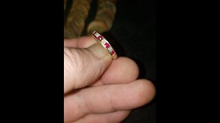 First gold ring found metal detecting. Minelab Equinox 800 VDI. Music festival.