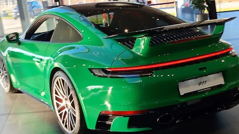 [8k] Python Green Porsche 911 Carrera 2 Aerokit at Porsche Center Borås, Sweden