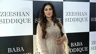 Nargis Fakhri GLITTERS in a golden outfit at Baba Siddique's Iftar party