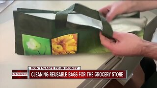 Cleaning reusable bags for the grocery store