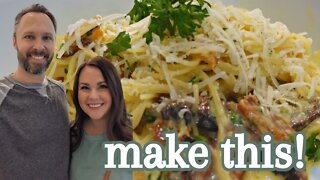 EASY CARBONARA RECIPE | DINNER INSPIRATION | FEEDING THE BYRDS