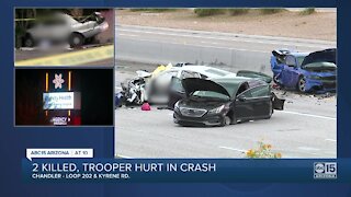 Two killed, trooper hurt after car hits patrol vehicle on Loop 202