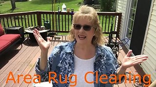 Deep Cleaning area rug outdoors