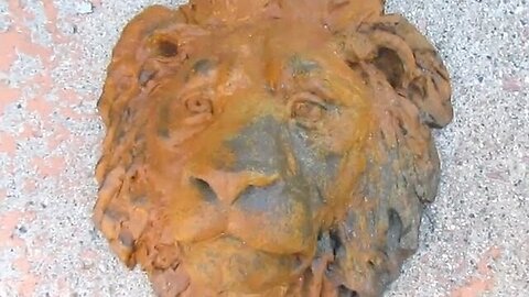 Concrete Lion Head Sculpture is Done