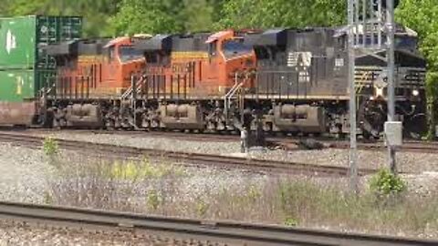 Norfolk Southern Intermodal Train With BNSF Power from Berea, Ohio May 28, 2022