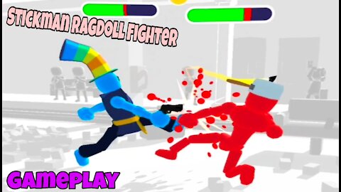STICKMAN RAGDOLL FIGHTER - Walkthrough Gameplay- (iOS Android)