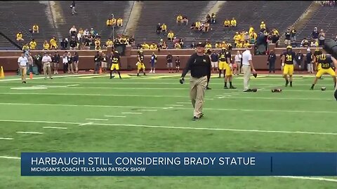 Jim Harbaugh still thinks Tom Brady deserves a statue at Michigan