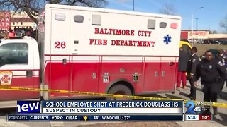 BPD: 56-year-old staffer shot by 25-year-old suspect at Frederick Douglass High School