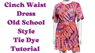 Tie-Dye Designs: Old School Tie Dye Cinch Waist Dress Ice Dye